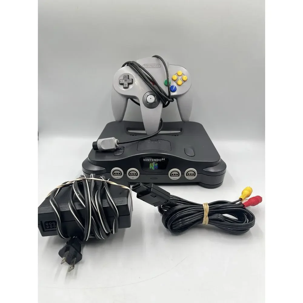 Nintendo 64 N64 Game Console w/ Gray Controller + Cords - TESTED Region Free JP